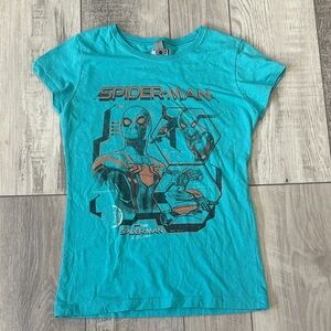 Next Level Apparel Spider-Man Turqoise Kids T-Shirt